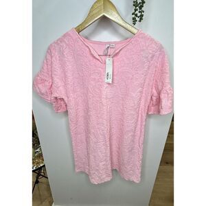 NWT Janie and jack girls pink lace short Sleeve dress, size‎ 12